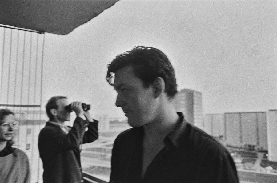 John P. Jacob w pracowni Zygmunta Rytki, Warszawa, 1986