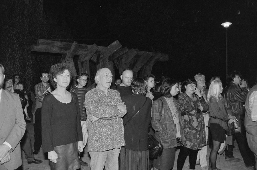 Wystawa &bdquo;Konstrukcja w procesie&rdquo; (otwarcie), Łódź, 1990