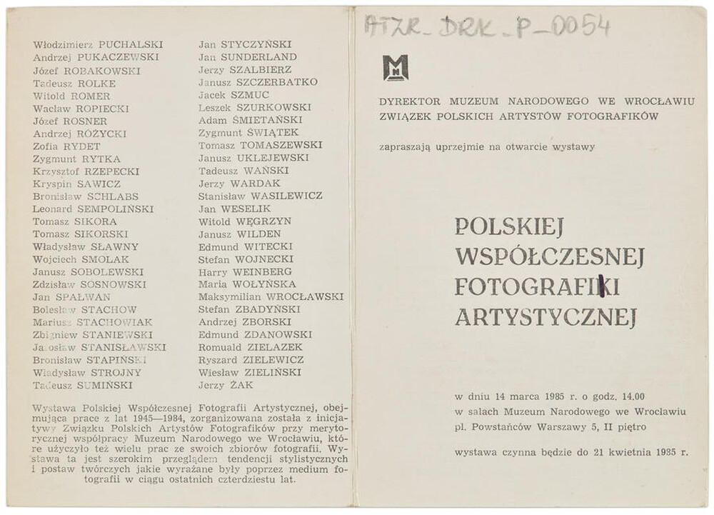 Zaproszenie na otwarcie wystawy „Polskiej współczesnej fotografiki artystycznej”
