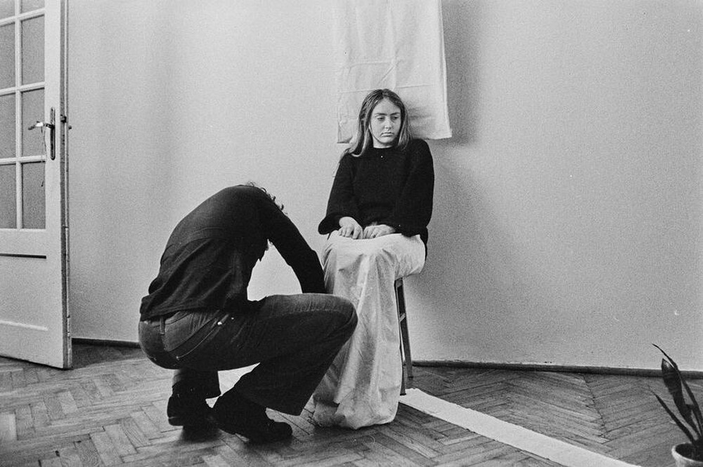 "Live Gallery", performance by Krzysztof Zarębski, c. 1974