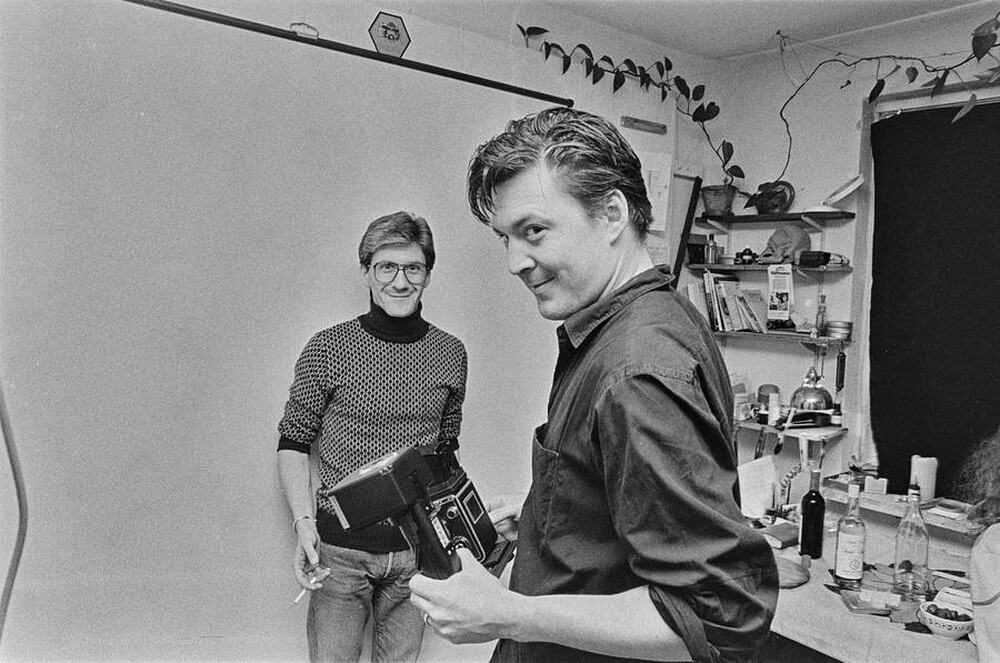 John P. Jacob in the studio of Zygmunt Rytka, Warsaw, 1986