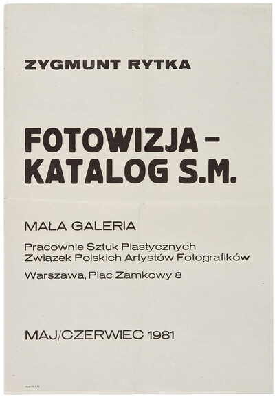 Plakat do wystawy Zygmunta Rytki &bdquo;Fotowizja - Katalog S.M.&rdquo;