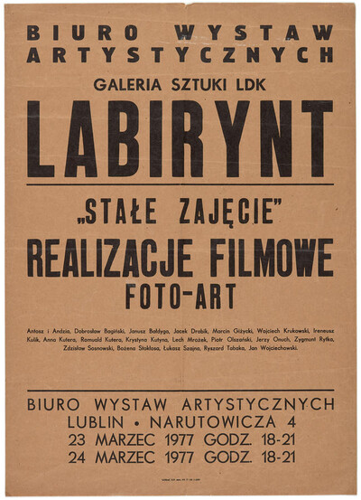 Plakat &bdquo;Stałe zajęcie&rdquo;, realizacje filmowe Foto-Art.