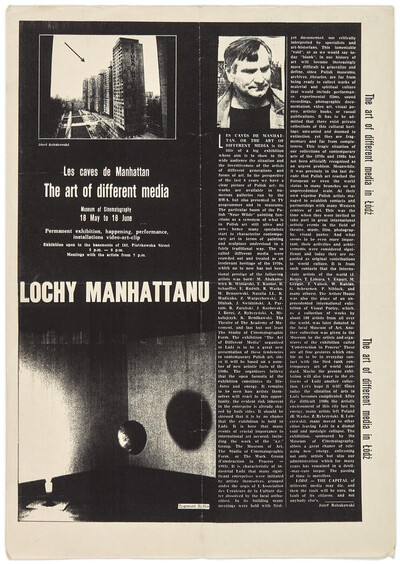 Informacja o wydarzeniu artystycznym &bdquo;Lochy Manhattanu, czyli sztuka innych medi&oacute;w&rdquo; J&oacute;zefa Robakowskiego