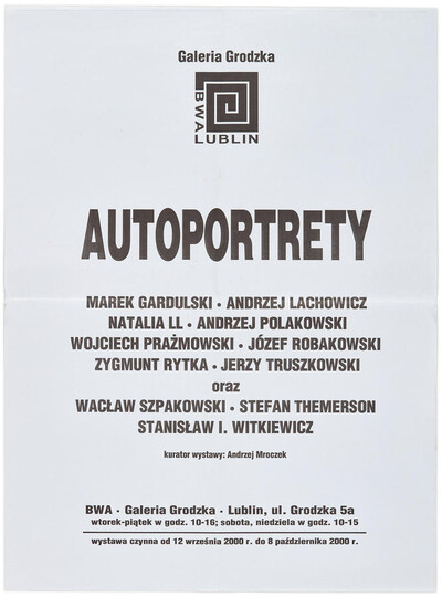 Plakat do wystawy &bdquo;Autoportrety&rdquo;