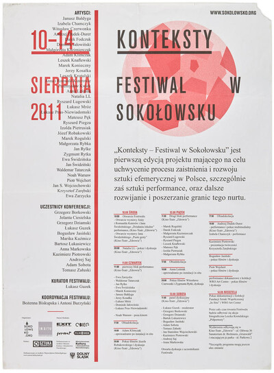 Plakat I edycji festiwalu &bdquo;Konteksty&rdquo;