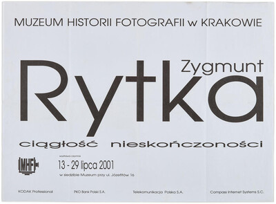 Plakat do wystawy Zygmunta Rytki &bdquo;Ciągłość nieskończoności&rdquo;