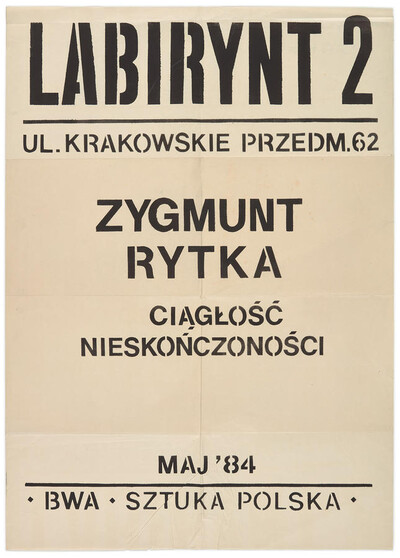 Plakat do wystawy Zygmunta Rytki &bdquo;Ciągłość nieskończoności&rdquo;