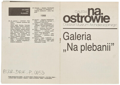 Broszura informacyjna Galerii Na Plebanii