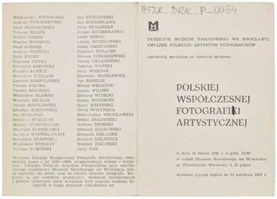 Zaproszenie na otwarcie wystawy &bdquo;Polskiej wsp&oacute;łczesnej fotografiki artystycznej&rdquo;