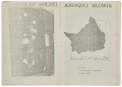 Informacja o pokazie Stanisława Wolskiego pt. &bdquo;Znaki szczeg&oacute;lne" oraz performance i wystawie Andrzeja Słowika pt. &bdquo;Miłość&rdquo;