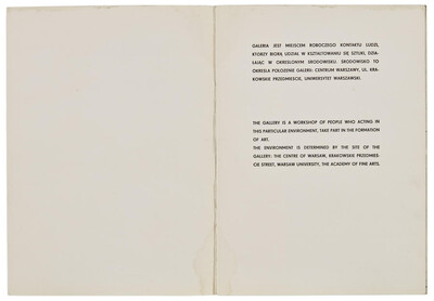 Biuletyn informacyjny Galerii Repassage