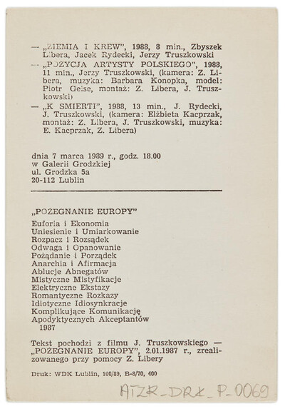 Zaproszenie na otwarcie  wystawy Jerzego Truszkowskiego