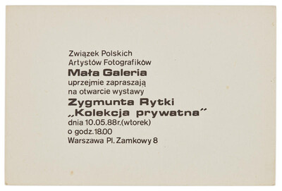 Zaproszenie na wystawę Zygmunta Rytki pt. &bdquo;Kolekcja prywatna&rdquo;