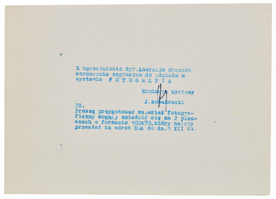 Zaproszenie na wystawę &bdquo;Fotografia&rdquo;