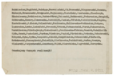 Zaproszneie do udziału w kolędzie artystycznej nad morzem &bdquo;Bez hasła&rdquo; (rewers)