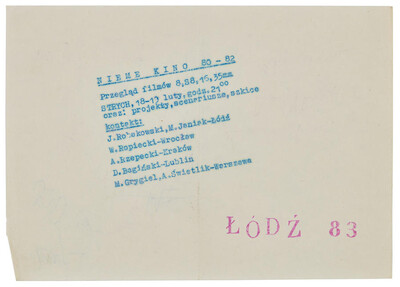 Zaproszenie na &bdquo;Nieme kino 80 - 82&rdquo;