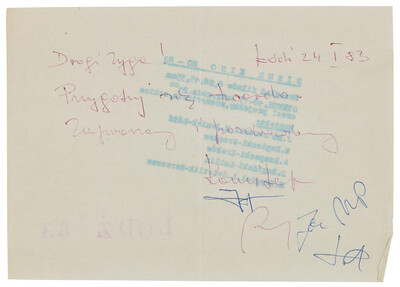 Zaproszenie na &bdquo;Nieme kino 80 - 83&rdquo; (rewers)