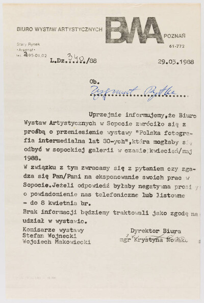 "Polska fotografia intermedialna lat 30-tych"