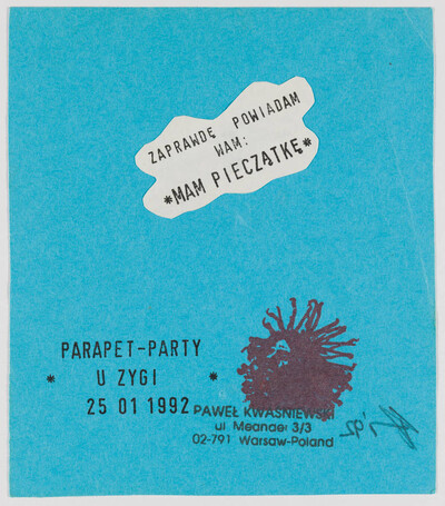 Zaproszenie na Parapet-party &bdquo;U Zygi&rdquo;