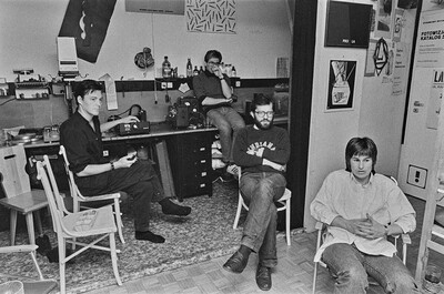 John P. Jacob w pracowni Zygmunta Rytki, Warszawa, 1986