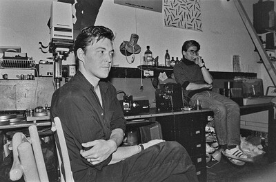 John P. Jacob w pracowni Zygmunta Rytki, Warszawa, 1986