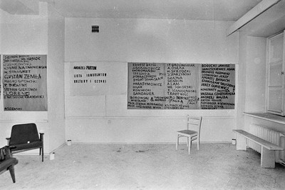 Andrzej Partum, &bdquo;Lista ignorantów kultury i sztuki&rdquo;, Galeria Repassage, Warszawa, 1973