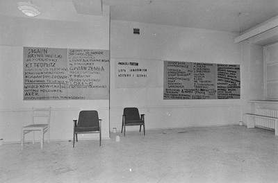 Andrzej Partum, &bdquo;Lista ignorantów kultury i sztuki&rdquo;, Galeria Repassage, Warszawa, 1973