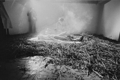 Krzysztof Zarębski, performance of "Flowers", Women's League Club, Warsaw, 1971