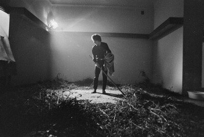 Krzysztof Zarębski, performance of "Flowers", Women's League Club, Warsaw, 1971