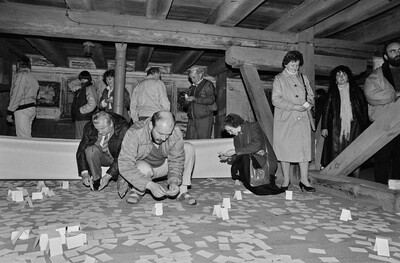 Plein-air "Work Offered", Karlino, 1987