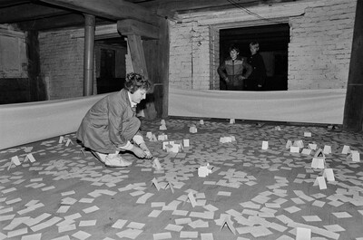 Plein-air "Work Offered", Karlino, 1987