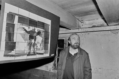 Plein-air "Work Offered", Karlino, 1987