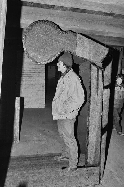 Plein-air "Work Offered", Karlino, 1987