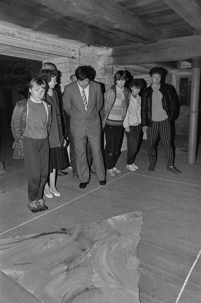 Plein-air "Work Offered", Karlino, 1987