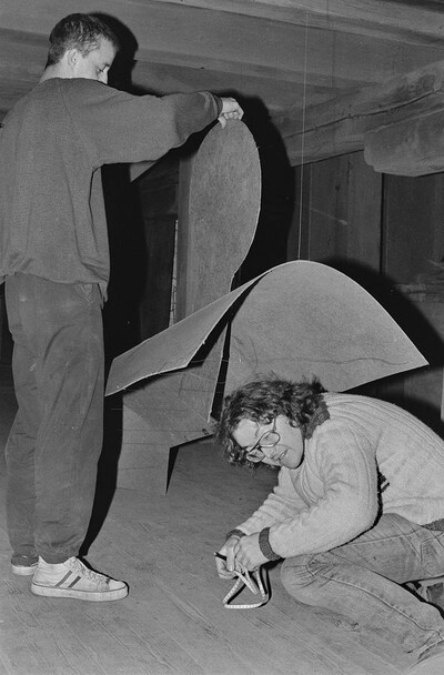 Plein-air "Work Offered", Karlino, 1987