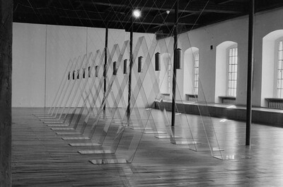 Exhibition "Construction in Process" (documentation), Ł&oacute;dź, 1990