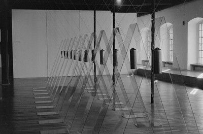Exhibition "Construction in Process" (documentation), Ł&oacute;dź, 1990