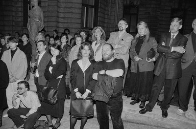 Wystawa &bdquo;Konstrukcja w procesie&rdquo; (otwarcie), Łódź, 1990