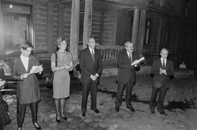 Exhibition "Construction in Process" (opening), Ł&oacute;dź, 1990