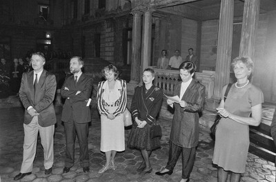Exhibition "Construction in Process" (opening), Ł&oacute;dź, 1990