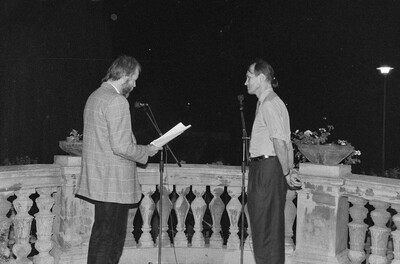 Exhibition "Construction in Process" (opening), Ł&oacute;dź, 1990