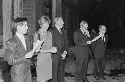Exhibition "Construction in Process" (opening), Ł&oacute;dź, 1990