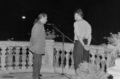 Exhibition "Construction in Process" (opening), Ł&oacute;dź, 1990
