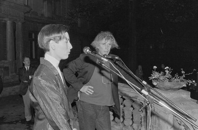 Exhibition "Construction in Process" (opening), Ł&oacute;dź, 1990