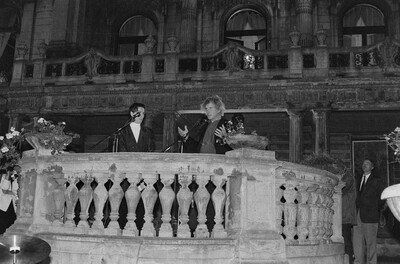 Exhibition "Construction in Process" (opening), Ł&oacute;dź, 1990