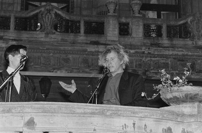 Exhibition "Construction in Process" (opening), Ł&oacute;dź, 1990