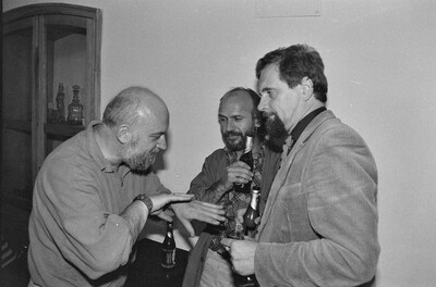 Exhibition "Construction in Process" (opening), Ł&oacute;dź, 1990