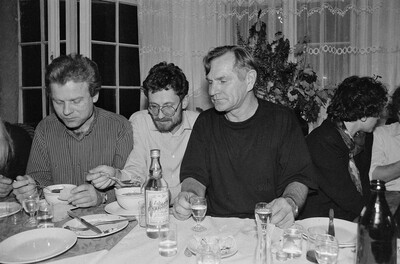 Exhibition "Construction in Process" (opening), Ł&oacute;dź, 1990