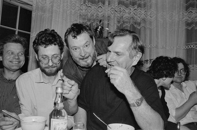 Exhibition "Construction in Process" (opening), Ł&oacute;dź, 1990